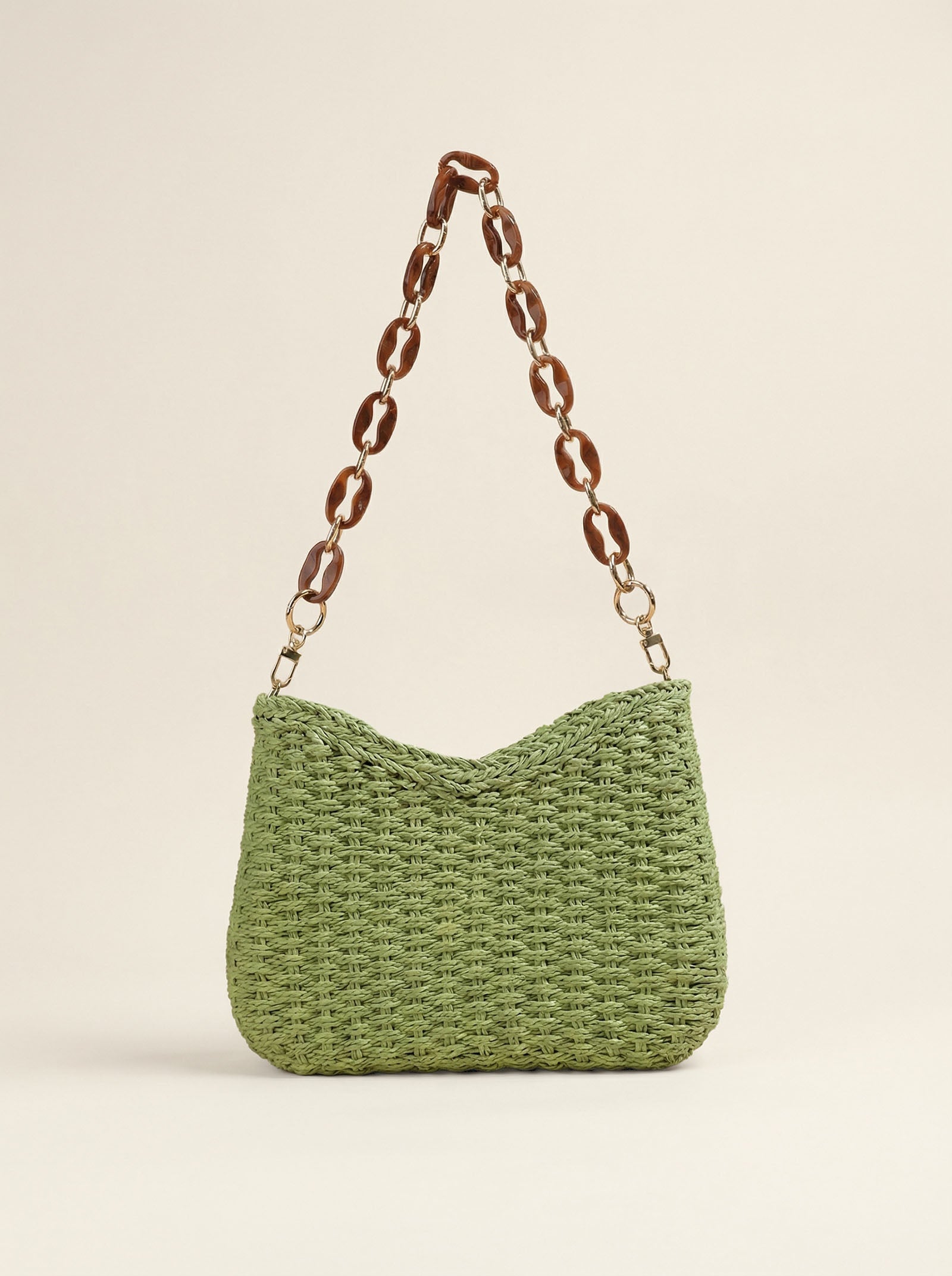 Bolso de Hombro Tejido de Paja Colorido