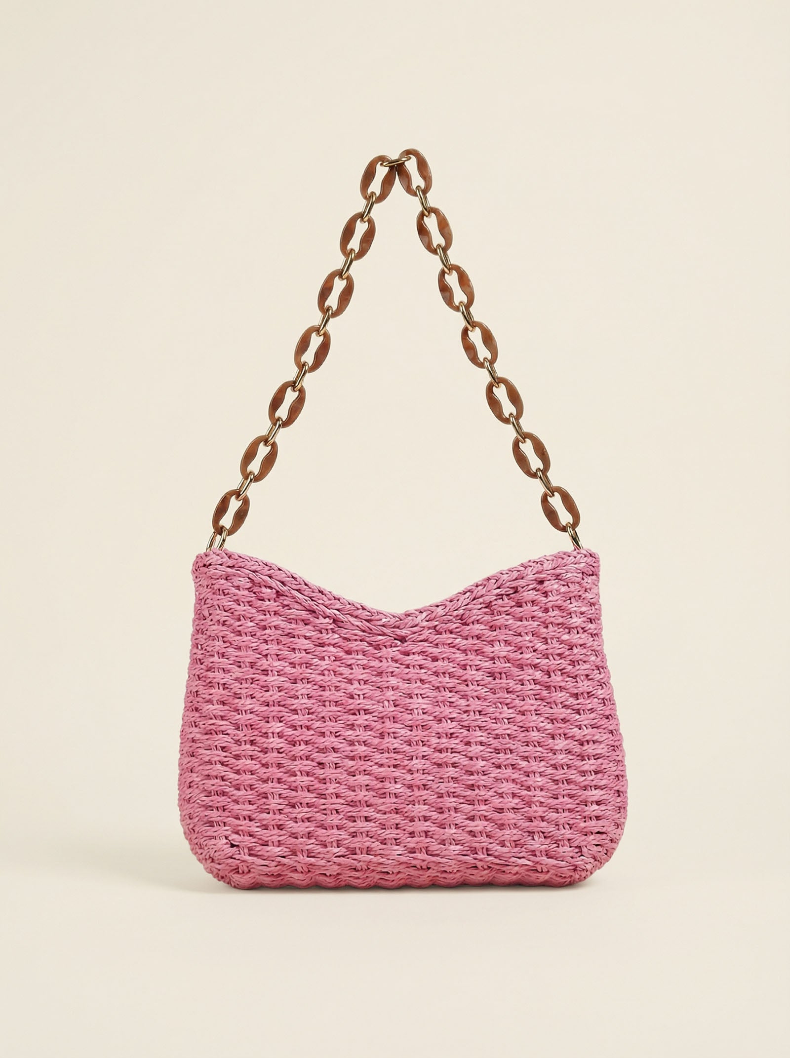 Bolso de Hombro Tejido de Paja Colorido