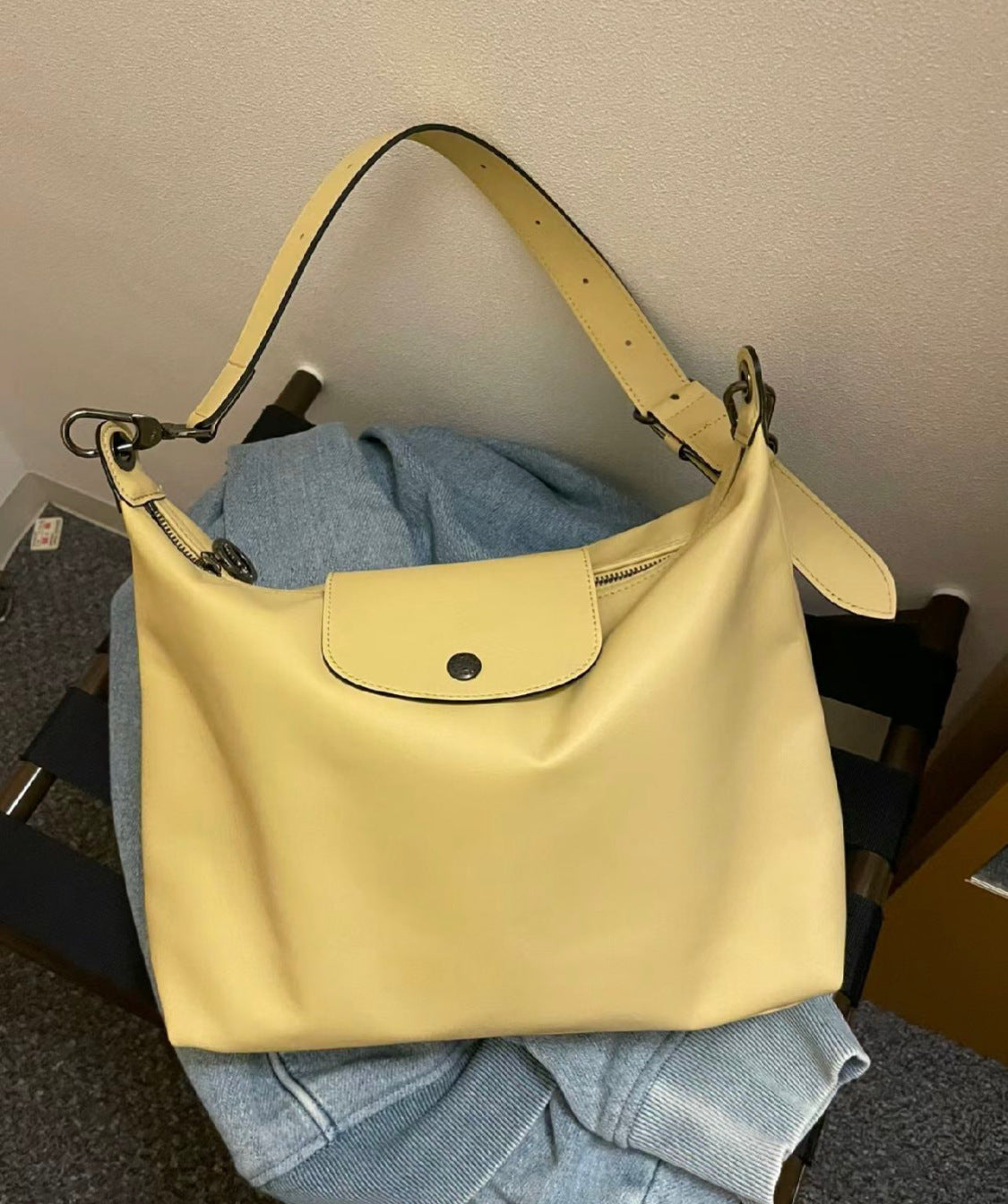 Bolso Hobo Boho Gris de Gran Capacidad