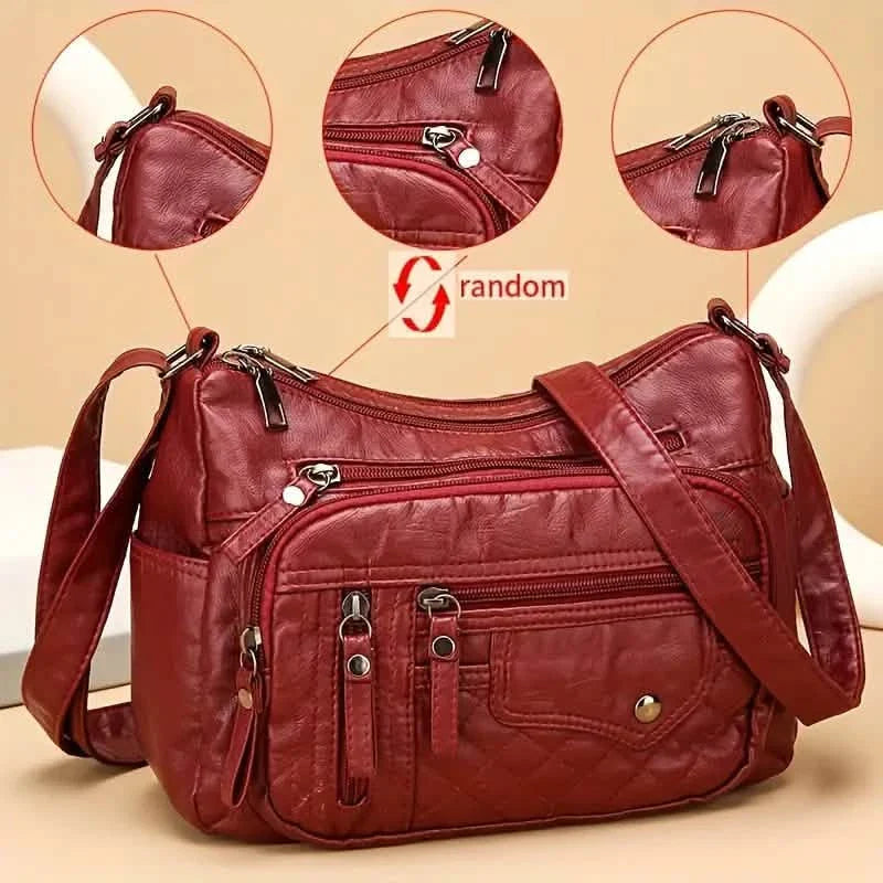 Bolso Cruzado Multi Bolsillos de Cuero Vegano